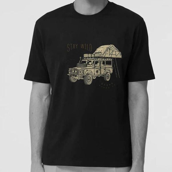 Camisetas para hombre COOLMIND Algodón Tamaño grande Camp Car Print Camiseta unisex Cool Men Camiseta de manga corta Camiseta Tops