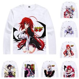 Heren t shirts coolprint anime shirt middelbare school dxd t-shirts multi-stijl lange mouw xenovia quarta akeno himejima cosplay motivs