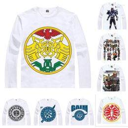 T-shirts pour hommes Coolprint Anime Shirt Kamen Rider T-shirts masqués à manches longues Riderman Skyrider Kuuga Agito Kabuto Cosplay Motivs