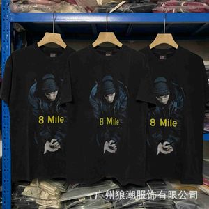 T-shirts pour hommes Correct VTG TEE 8 Mile Movie Amu Washed Old Short Sleeve Unisex Casual Loose T-shirt T230821