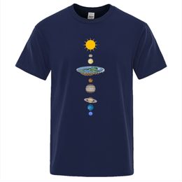 T-shirts pour hommes Système solaire cosmique Planètes Imprimer Homme T-shirt surdimensionné Vêtements en vrac T-shirts à manches régulières Mode masculine Casual Tee Shirt 230303