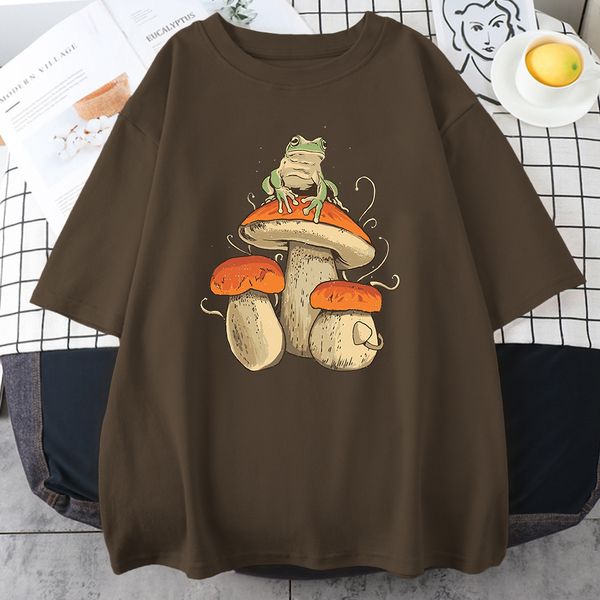 T-shirts pour hommes Cottagecore Aesthetic Mushroom Dark Academia Frog Homme T-shirts Hip Hop Sweat T-Shirt Summer Tops Coton Oversize Hommes Vêtements 230321