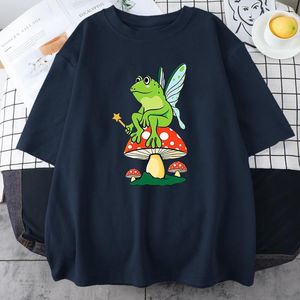 T-shirts pour hommes Cottagecore Grenouille Fairycore Champignon Goblincore T-shirt Hommes Personnalité Coton T-Shirt Respirant Haut D'été Doux Tee Vêtements