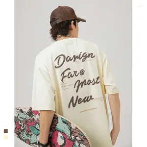 T-shirts pour hommes Coton American Street T-shirt Vintage Losse Casual Lettre Imprimer Moitié Mouwen T-shirts Mode Hip Hop Graffiti Unisexe