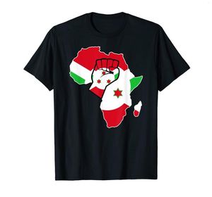 Camisetas de algodón para hombre, orgullo burundés, bandera de Burundi, mapa de África, puño levantado, camiseta para hombre, mujer, UNISEX, talla S-6XL