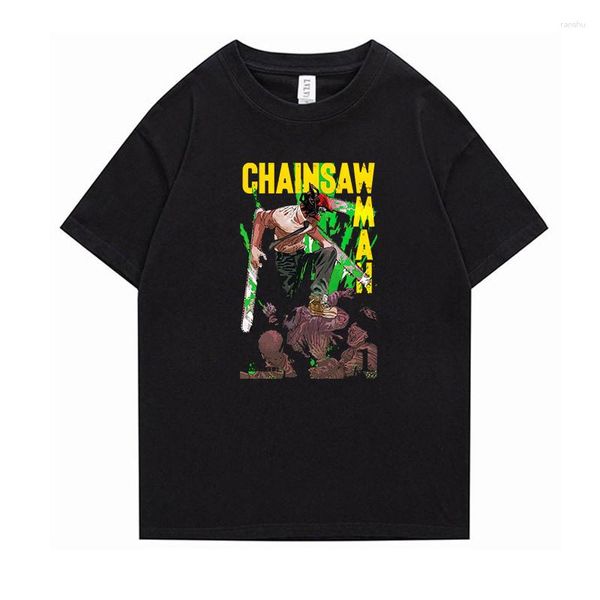 Hommes T-shirts Coton Chainsaw Man Day Imprimer T-shirt à manches courtes pour hommes et femmes Harajuku Chemise surdimensionnée Streetwear Pro Choice Tee