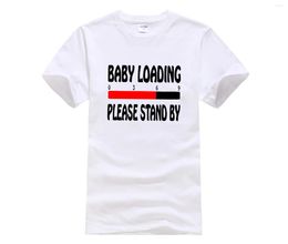 Heren t shirts katoen mode 2023 trend t-shirt grappige zwangerschap baby laden alsjeblieft staan ​​bij druk mannen schattige tops