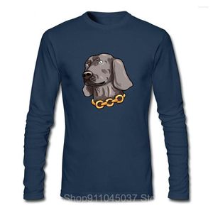 Heren t shirts katoen grafisch tee shirt weimaraner hondenfamilie oversized voor man lange mouwen korting topkleding