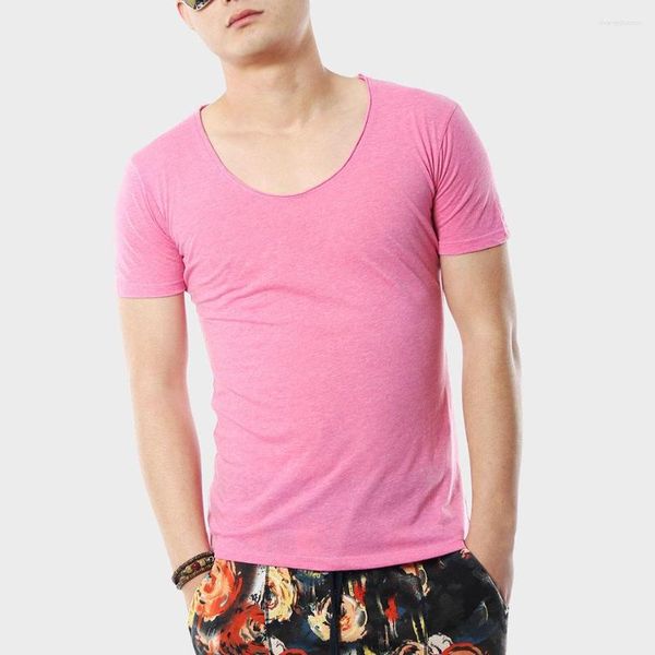 T-shirts pour hommes Coton Hip Hop T-shirts à manches courtes Mode Summer Top T-shirts Swag Hommes Solides Col V Designers