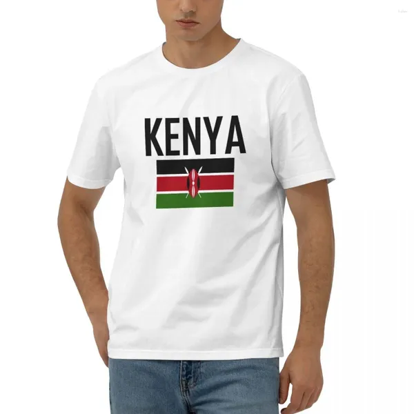 Camisetas para hombres Cotton Kenia Bandera con diseño de letras Manga corta Hombres Mujeres Unisex Ropa Camiseta Tops Camas 5xl