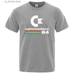 Heren T-shirts Katoen Heren T-shirts Zomer Commodore 64 Print T-shirt C64 SID Amiga Retro Cool Design Strt Korte Slve Top T Herenkleding Y240314