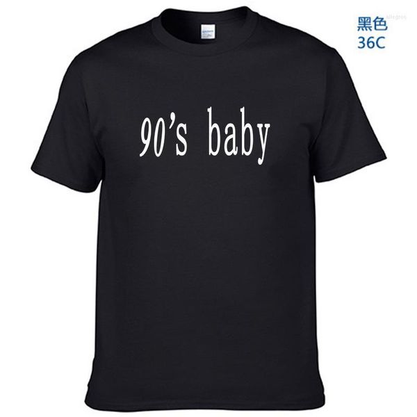 T-shirts pour hommes coton hommes T-shirt homme été lâche drôle T-shirt T-shirt vous imprimez bébé des années 90