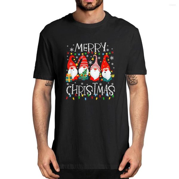 T-shirts pour hommes Coton Joyeux Noël Gnome Chemise Drôle Famille Noël Enfants Adultes Été Hommes Nouveauté T-shirt Femmes Casual Streetwear Tee