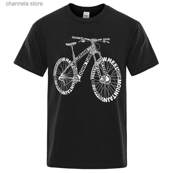 Camisetas para hombres Algodón de gran tamaño Top Calidad Hombres Ropa Mountain Bike Ciclismo Camiseta Bicicleta Increíble Camisa Moda Tees Streetwear Hombre Tee T240202