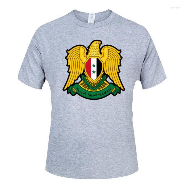 T-shirts pour hommes chemise en coton hommes blason syrie emblème national imprimer haute qualité t-shirts à col rond hauts homme mode T-shirts décontractés