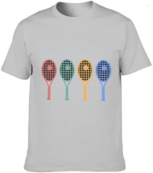 T-shirts pour hommes Coton Shirt Tennis Racket Fan Men Men Unique Design Slim-Fit Lover Short