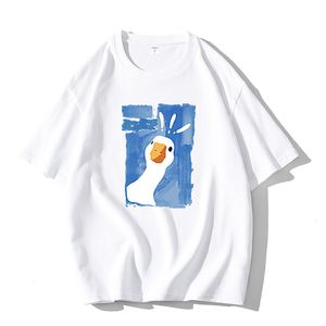 T-shirts pour hommes T-shirt à manches courtes en coton Anime Point d'interrogation Canard Fun Unisexe Demi-manches Couple Style