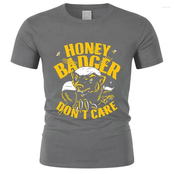 T-shirts pour hommes T-shirt en coton pour garçons Chemise de marque de mode Hommes T-shirt homme en vrac Neu Honey Badger Dont Care T-shirt avec logo noir