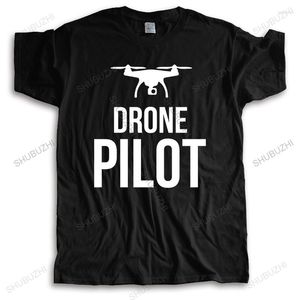 T-shirts hommes coton t-shirt hommes ras du cou hauts été hommes chemise drone pilote plus grande taille homme streetwear noir t-shirt o-cou teeshirt