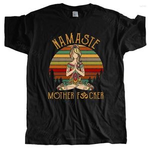 Heren T-shirts Katoenen T-shirt Heren Zomertops Om Namaste Yoga T-shirt Geweldige verjaardagscadeaus voor het merk Yogi Man