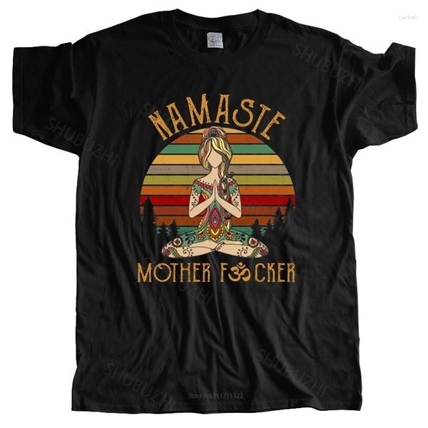 T-shirts pour hommes T-shirt en coton Tops d'été pour hommes T-shirt de yoga Om Namaste Cadeaux impressionnants d'anniversaire pour la marque Yogi Man