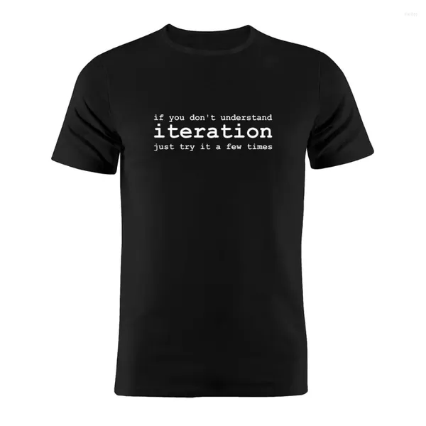 Camisetas para hombres Cotton unisex camisa iteración programador desarrollador web codificador de obras de arte divertidas
