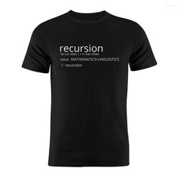 T-shirts pour hommes coton unisexe chemise programmeur codeur développeur Web mathématiques récursivité définition drôle blague humour cadeau t-shirt