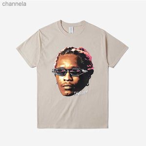 Camisetas de hombre Algodón Camiseta unisex Mujer Hombre Camiseta Young Thug Thugger Camiseta gráfica Estilo de rapero de ascendencia africana Camiseta de hip hop Tops vintage