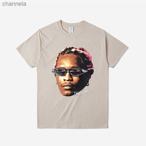 T-shirts pour hommes T-shirt unisexe en coton Femmes Hommes T-shirt Young Thug Thugger Graphic T-shirt Descendance africaine Rappeur Style Hip Hop Tshirt Vintage Tops