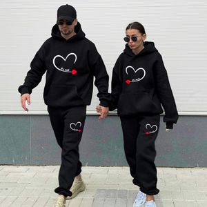 Heren t-shirts paar tracksuit ben ik met haar print minnaar hoodie en broek 2 stuks kleding mannen sweatshirts dames hoodies minnaar fleece pakken 230311