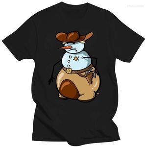 T-shirts pour hommes Cowboy Sherriff bonhomme de neige avec badge Sherrif T-shirt de Noël drôle pour hommes
