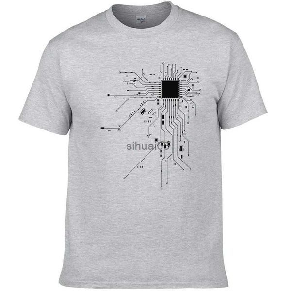 T-shirts pour hommes Processeur CPU Schéma de circuit T-shirt 2023 Hommes Été Coton T-shirt Hommes Tops drôles Marque de mode T-shirts # 303