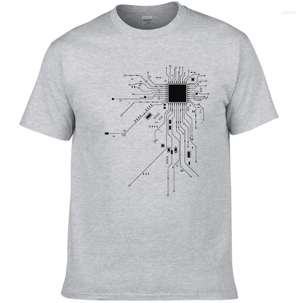 T-shirts pour hommes CPU Processeur Circuit Diagram Shirt 2024 hommes T-shirt coton d'été