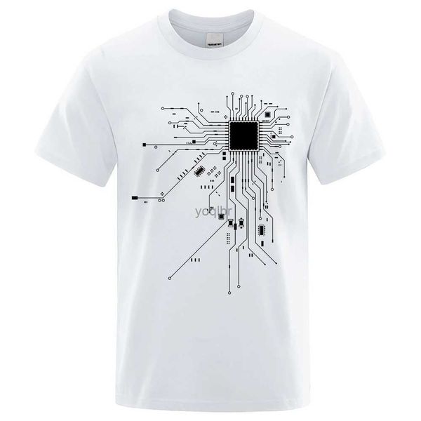 T-shirts pour hommes CPU Circuit Schéma T-shirt Men Summer Coton T-shirt Mens Funny Tops Tees Fashion