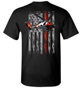 Heren T-shirts Creatief ontwerp Amerikaanse vlag kustwacht MH-60 helikopter T-shirt. Zomer Katoen Korte Mouw O-hals Heren T-shirt Nieuwe S-3XL J230602