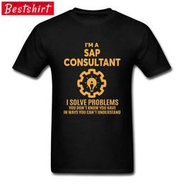 T-shirts voor heren Creatief ontwerp T-shirt voor mannen SAP CONSULTANT Brief Citaten Kop Heren T-shirts Vaderdag Populaire katoenen tops Tees Nieuw L240304
