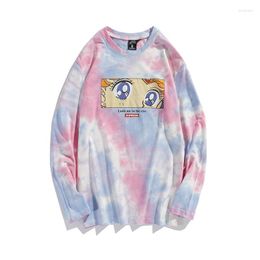 T-shirts pour hommes Yeux créatifs Impression 3D Tie-Dye Streetwear T-shirts à manches longues Automne Qualité Hommes Vêtements Casual T-shirts amples Luxe