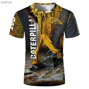 Camisetas para hombres Ingeniería creativa Ingeniería Excavadora de vehículos Camiseta de impresión Camiseta Moda de moda