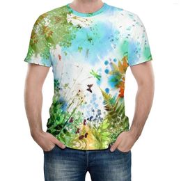 T-shirts pour hommes Creative Aquarelle Fond Vinyle Papier Peint Thèmes T-shirt Haute Qualité Voyage Taille Eur