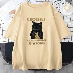 Les t-shirts masculins crochet parce que le meurtre est un mauvais t-shirts masculins vintage street courte de manche courte hauts décontractés