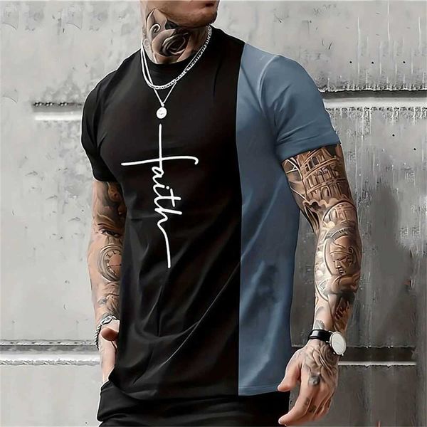 T-shirts masculins Cross Christian Mens T-shirt mode Strt Daily T-shirt pour hommes Sports Short Slve Tops T Vintage Casualmen Clothing T240505