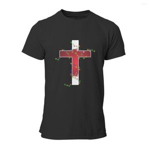 Camisetas para hombre, camiseta navideña cristiana con Jesús cruzado, ropa negra al por mayor, Ropa de talla grande de Anime Kawaii 7200