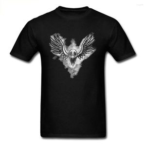 Heren t shirts Crow Bone Wing T-shirts Men Logo shirt Custom T-shirt Funky Black Tops Hip Hop Graphic T-stukken katoenen stof Kleding Cool