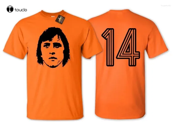 Camisetas para hombre Cruyff 14 camiseta de futbolista holandés-Países Bajos euros ventilador hombre Op cuello diseñador adultos camiseta Casual equipada