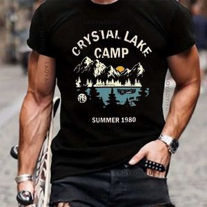 T-shirts voor heren Crystal Lake Camp Counselor katoen T-shirt Snel droog shirt Zomerkleding Heren T-shirt D240509