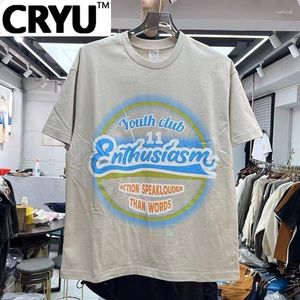 T-shirts pour hommes CRYU Lettrage créatif Gradient Printing With Casual T-shirt à manches courtes
