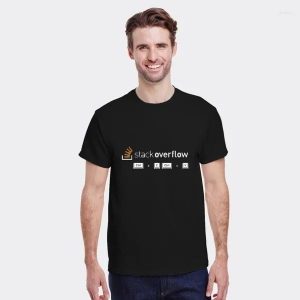 T-shirts pour hommes CTRL C V T-shirt Programmeur Personnalité Frontend Backend Senior Developer Compétences Stackoverflow Geek Coder Tops Loose Tee