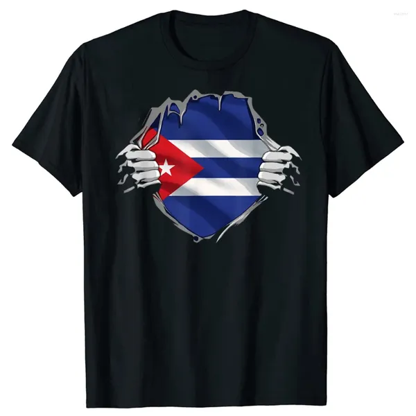 Camisetas para hombre, bandera de Cuba, día cubano, regalo Retro Vintage, ropa informal de algodón con gráfico de estilo veraniego, ropa de manga corta para hombre DNA