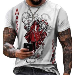 T-shirts voor heren Cube Ace T-shirt 3D Gedrukte Men Oversized Summer Casual Man Ts Vintage Round Neck Tops Short Slve Hip Hop Strtwear T240505