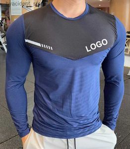 T-shirts pour hommes personnalisés vierges ultra doux polyester spandex séchage rapide à manches longues t-shirt uni T-shirts de sport pour hommes L240304